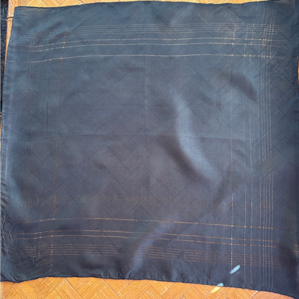 Vintage black silk pocket square prom